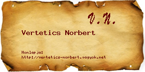 Vertetics Norbert névjegykártya