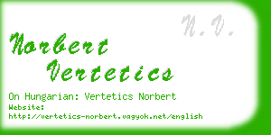 norbert vertetics business card